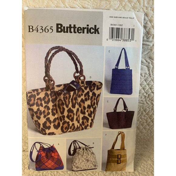 Butterick Misses Handbag Sewing Pattern B4365 - uncut - Picture 6 of 9
